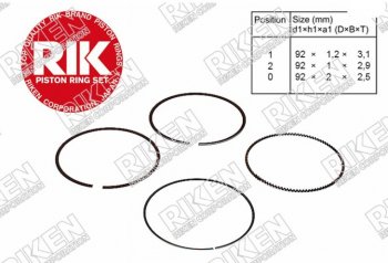 Комплект поршневых колец на 1 поршень RIKEN STD (J24B) Suzuki Kizaschi - Vitara  LY