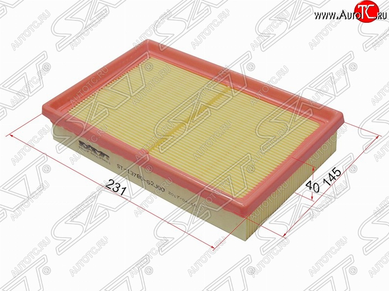 232 р. Фильтр воздушный двигателя (M15, 16) SAT (231x145x40 mm)  Suzuki Swift  ZC (2003-2008) дорестайлинг, хэтчбэк 5 дв.  с доставкой в г. Кемерово
