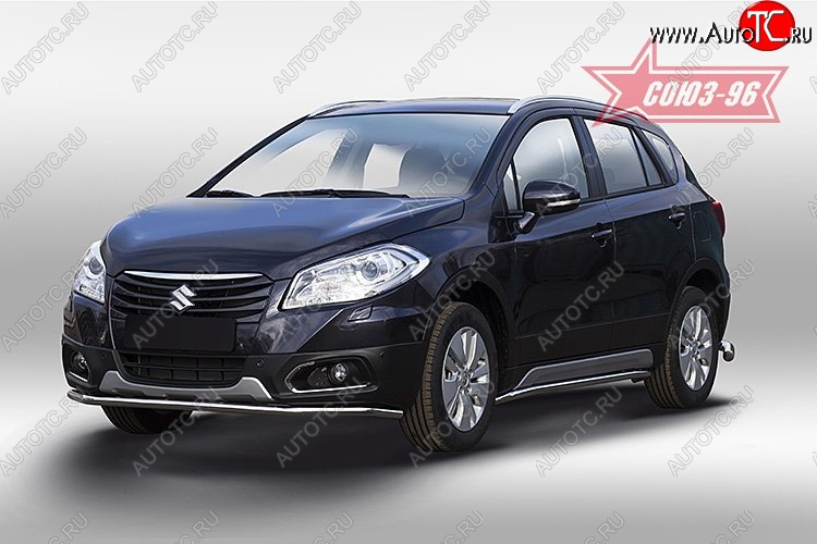 8 549 р. Защита переднего бампера одинарная Souz-96 (d42). Suzuki SX4 JYB, JYA хэтчбэк дорестайлинг (2013-2016)  с доставкой в г. Кемерово