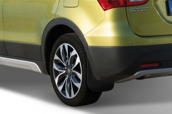 2 699 р. Брызговики Frosch (optimum) Suzuki SX4 JYB, JYA хэтчбэк дорестайлинг (2013-2016) (Задние)  с доставкой в г. Кемерово. Увеличить фотографию 2