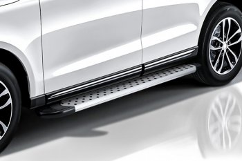 17 399 р. Пороги алюминиевые Slitkoff  Suzuki SX4  JYB, JYA (2013-2016) хэтчбэк дорестайлинг (Standart Silver)  с доставкой в г. Кемерово. Увеличить фотографию 5