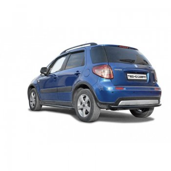 Защита заднего бампера ТехноСфера (Техно Сфера) (нержавейка, d63.5 mm) Suzuki SX4  GYA,GYB (2010-2016)  рестайлинг, хэтчбэк