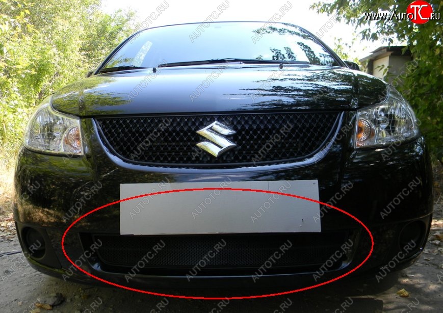 1 469 р. Защитная решётка в воздуховод автомобиля (седан) Russtal (черная)  Suzuki SX4  GYA,GYB (2010-2016)  рестайлинг, хэтчбэк  с доставкой в г. Кемерово