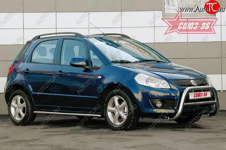 9 899 р. Защита переднего бампера Souz-96 (d60) Suzuki SX4 GYA,GYB  рестайлинг, хэтчбэк (2010-2016)  с доставкой в г. Кемерово