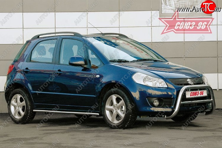 11 969 р. Защита порогов Souz-96 (d60) Suzuki SX4 GYA,GYB  рестайлинг, хэтчбэк (2010-2016)  с доставкой в г. Кемерово