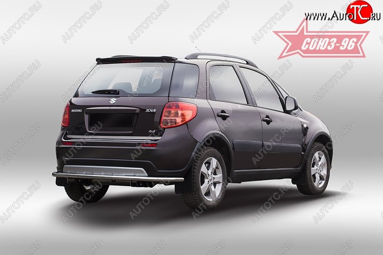 7 919 р. Защита заднего бампера Souz-96 (d42) Suzuki SX4 GYA,GYB  рестайлинг, хэтчбэк (2010-2016)  с доставкой в г. Кемерово