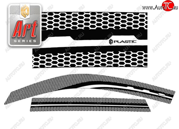 2 399 р. Дефлектора окон CA-Plastic  Suzuki Vitara  LY (2015-2025) дорестайлинг, рестайлинг (Серия Art белая, Без хром.молдинга)  с доставкой в г. Кемерово