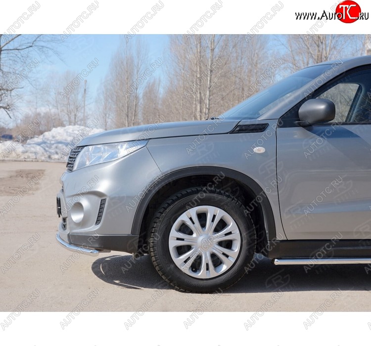 14 799 р. Одинарная защита переднего бампера диаметром 42 мм SLITKOFF Suzuki Vitara LY дорестайлинг (2015-2019)  с доставкой в г. Кемерово