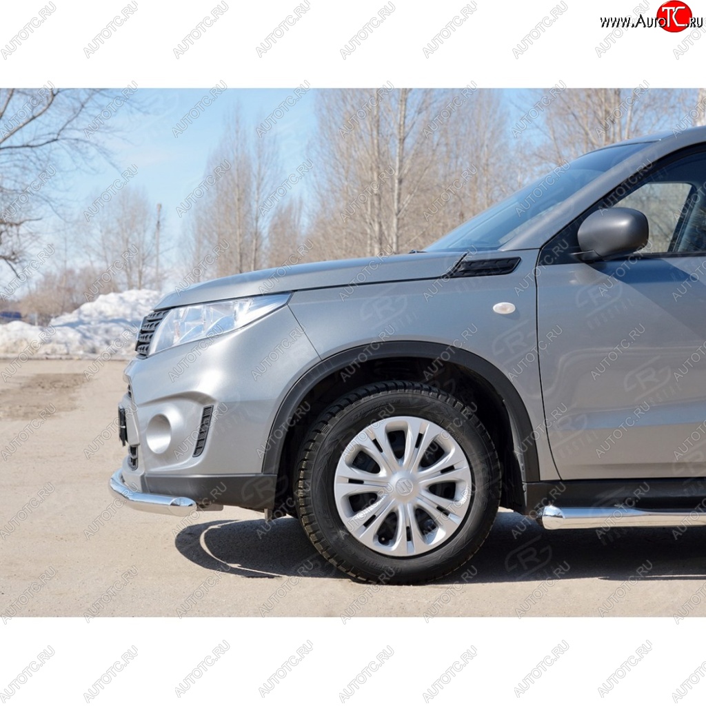 15 499 р. Одинарная защита переднего бампера диаметром 63 мм SLITKOFF  Suzuki Vitara  LY (2015-2019) дорестайлинг  с доставкой в г. Кемерово
