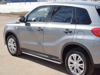 17 299 р. Защита порогов SLITKOFF из круглой трубы диаметром 42 мм v3 Suzuki Vitara LY дорестайлинг (2015-2019)  с доставкой в г. Кемерово. Увеличить фотографию 3
