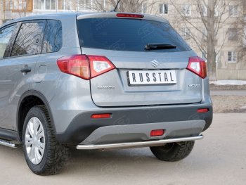 12 999 р. Защита заднего бампера (Ø42 мм, нержавейка) SLITKOFF Suzuki Vitara LY дорестайлинг (2015-2019)  с доставкой в г. Кемерово. Увеличить фотографию 2