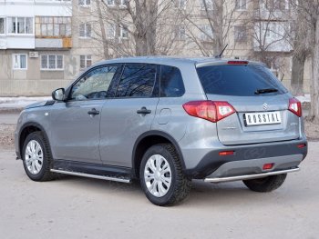 12 999 р. Защита заднего бампера (Ø42 мм, нержавейка) SLITKOFF Suzuki Vitara LY дорестайлинг (2015-2019)  с доставкой в г. Кемерово. Увеличить фотографию 3