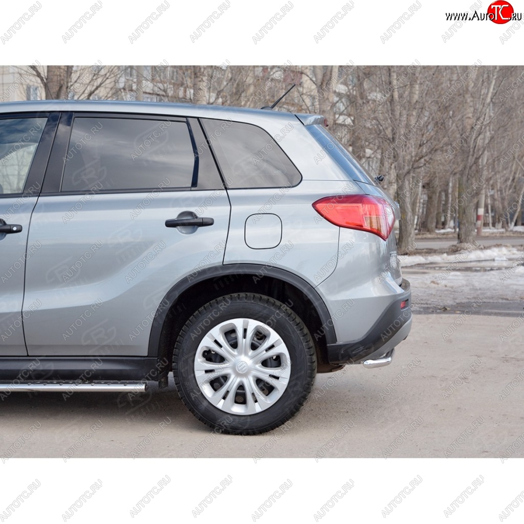 12 999 р. Защита заднего бампера (Ø42 мм, нержавейка) SLITKOFF Suzuki Vitara LY дорестайлинг (2015-2019)  с доставкой в г. Кемерово