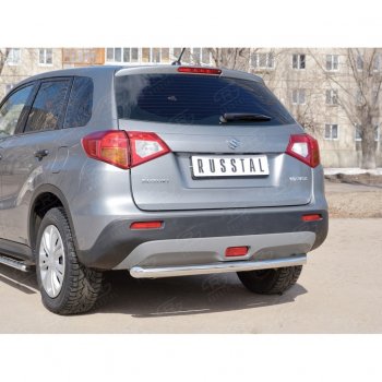 15 249 р. Одинарная защита заднего бампера из трубы диаметром 63 мм SLITKOFF  Suzuki Vitara  LY (2015-2019) дорестайлинг  с доставкой в г. Кемерово. Увеличить фотографию 2