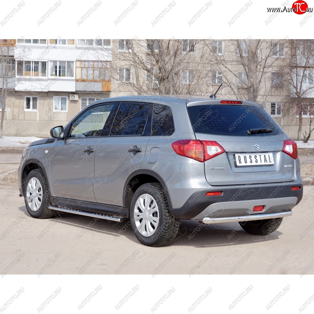 15 249 р. Одинарная защита заднего бампера из трубы диаметром 63 мм SLITKOFF  Suzuki Vitara  LY (2015-2019) дорестайлинг  с доставкой в г. Кемерово
