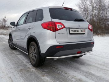 Защита заднего бампера ТСС (нержавейка d 42,4 мм) Suzuki Vitara  LY (2015-2019) дорестайлинг