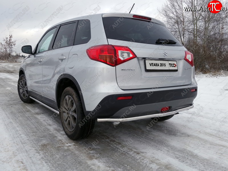 15 999 р. Защита заднего бампера ТСС (нержавейка d 42,4 мм)  Suzuki Vitara  LY (2015-2019) дорестайлинг  с доставкой в г. Кемерово