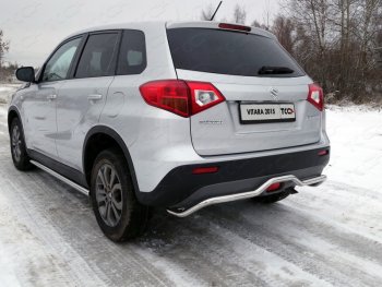 Защита заднего бампера ТСС (нержавейка d 42,4 мм) Suzuki Vitara  LY (2015-2025) дорестайлинг, рестайлинг