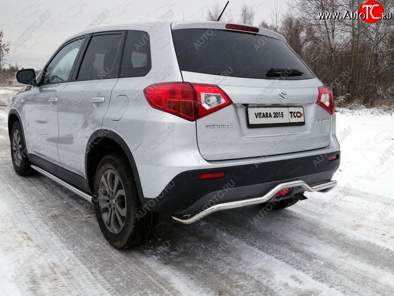 18 999 р. Защита заднего бампера ТСС (нержавейка d 42,4 мм)  Suzuki Vitara  LY (2015-2025) дорестайлинг, рестайлинг  с доставкой в г. Кемерово