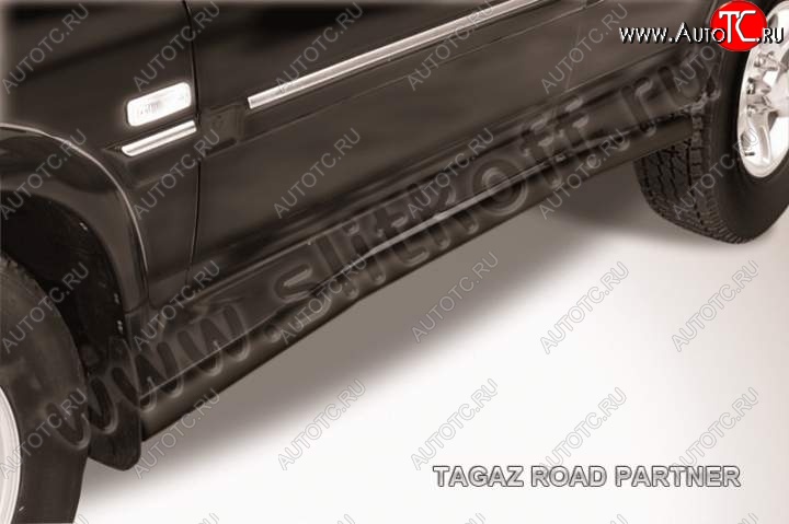 12 399 р. Защита порогов Slitkoff  ТАГАЗ Road Partner (2007-2011) (Цвет: серебристый)  с доставкой в г. Кемерово