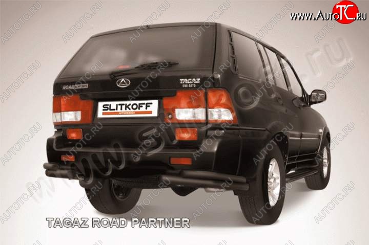 6 899 р. Уголки d57+d42 двойные  ТАГАЗ Road Partner (2009-2011) (Цвет: серебристый)  с доставкой в г. Кемерово