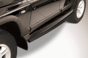 Защита порогов Slitkoff (d57 мм) ТАГАЗ Tager  5d (2008-2012) (Сталь с полимерным покрытием. Цвет: чёрный)