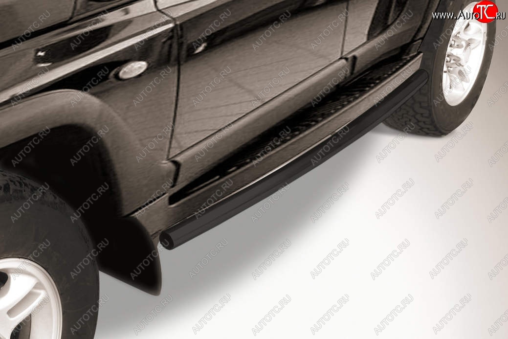 9 649 р. Защита порогов Slitkoff (d57 мм)  ТАГАЗ Tager  5d (2008-2012) (Сталь с полимерным покрытием. Цвет: чёрный)  с доставкой в г. Кемерово