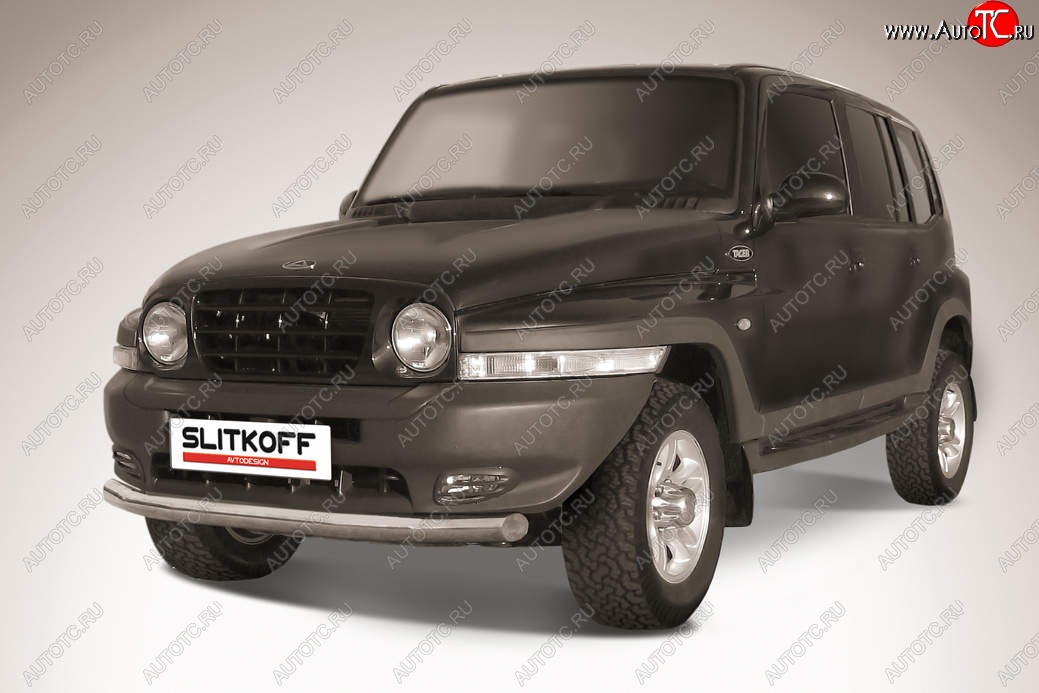 12 649 р. Защита переднего бампера Slitkoff (d76 мм)  ТАГАЗ Tager  5d (2008-2012) (Нержавейка, Полированная)  с доставкой в г. Кемерово