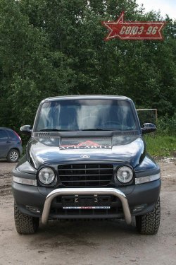 17 729 р. Защита переднего бампера Souz-96 (d76) ТАГАЗ Tager 3d (2008-2012)  с доставкой в г. Кемерово. Увеличить фотографию 1