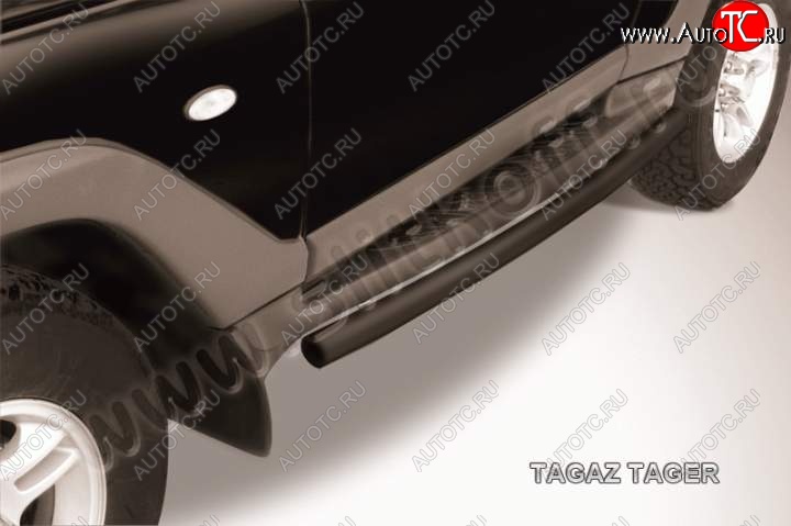 9 649 р. Защита штатного порога d57  ТАГАЗ Tager  3d (2008-2012) (Цвет: серебристый)  с доставкой в г. Кемерово