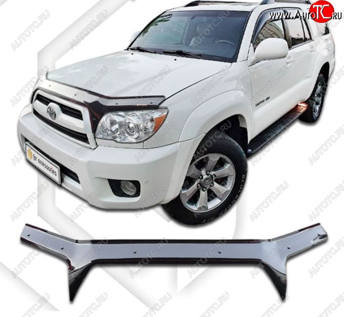 2 599 р. Дефлектор капота CA-Plastiс  Toyota 4Runner  N210 (2005-2009) рестайлинг (Classic черный, Без надписи)  с доставкой в г. Кемерово