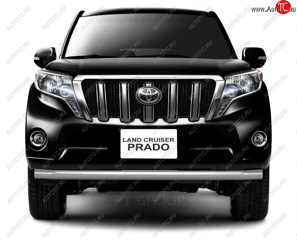 18 449 р. Защита переднего бампера одинарная из трубы d63 мм Petroil Tuning  Toyota Land Cruiser Prado  J150 (2013-2017) 1-ый рестайлинг (Нержавеющая полированная сталь)  с доставкой в г. Кемерово