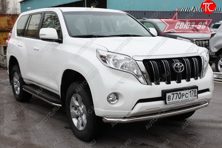 16 784 р. Защита переднего бампера одинарная Souz-96 (d60)  Toyota Land Cruiser Prado  J150 (2013-2017) 1-ый рестайлинг  с доставкой в г. Кемерово