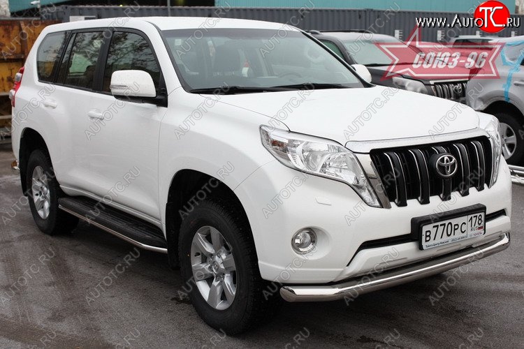 18 854 р. Защита переднего бампера одинарная Souz-96 (d76)  Toyota Land Cruiser Prado  J150 (2013-2017) 1-ый рестайлинг  с доставкой в г. Кемерово