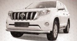 Одинарная защита переднего бампера диаметром 76 мм Slitkoff Toyota Land Cruiser Prado  J150 (2013-2017) 1-ый рестайлинг