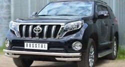 23 999 р. Защита переднего бампера (Ø63 мм с углами, нержавейка) SLITKOFF  Toyota Land Cruiser Prado  J150 (2013-2017) 1-ый рестайлинг  с доставкой в г. Кемерово. Увеличить фотографию 4