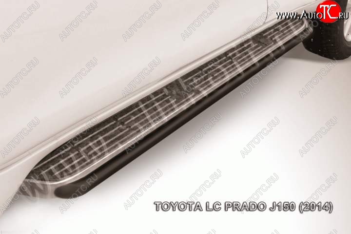 9 349 р. Защита штатного порога d42 Slitkoff  Toyota Land Cruiser Prado  J150 (2013-2017) 1-ый рестайлинг (Цвет: серебристый)  с доставкой в г. Кемерово