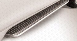 Защита штатных порогов из круглой трубы диаметром 42 мм Slitkoff Toyota Land Cruiser Prado  J150 (2013-2017) 1-ый рестайлинг