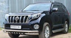 14 899 р. Защита порогов из круглой трубы диаметром 42 мм SLITKOFF  Toyota Land Cruiser Prado  J150 (2013-2017) 1-ый рестайлинг  с доставкой в г. Кемерово. Увеличить фотографию 4
