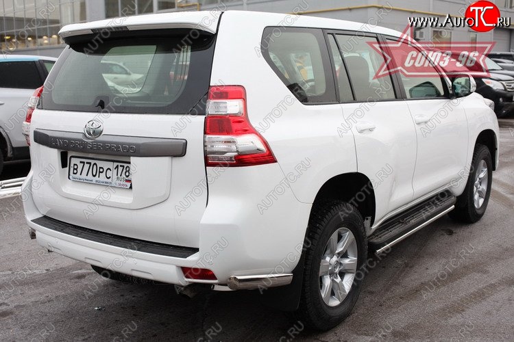 23 309 р. Защита заднего бампера из боковых уголков Souz-96 (d75х42) Toyota Land Cruiser Prado J150 1-ый рестайлинг (2013-2017)  с доставкой в г. Кемерово