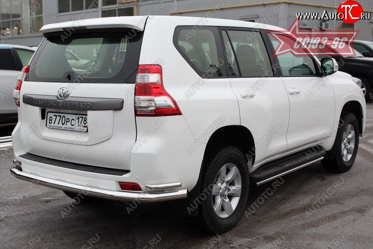 23 444 р. Двойная защита заднего бампера Souz-96 (d76/42)  Toyota Land Cruiser Prado  J150 (2013-2017) 1-ый рестайлинг  с доставкой в г. Кемерово
