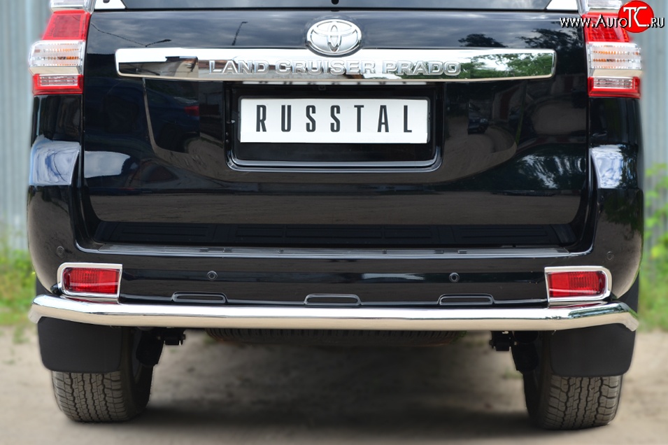17 999 р. Одинарная защита заднего бампера из трубы диаметром 63 мм SLITKOFF  Toyota Land Cruiser Prado  J150 (2013-2017) 1-ый рестайлинг  с доставкой в г. Кемерово
