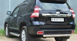 16 649 р. Защита заднего бампера (Ø76 мм, нержавейка) SLITKOFF  Toyota Land Cruiser Prado  J150 (2013-2017) 1-ый рестайлинг  с доставкой в г. Кемерово. Увеличить фотографию 4