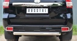 Защита заднего бампера (Ø76 мм, нержавейка) SLITKOFF Toyota Land Cruiser Prado  J150 (2013-2017) 1-ый рестайлинг
