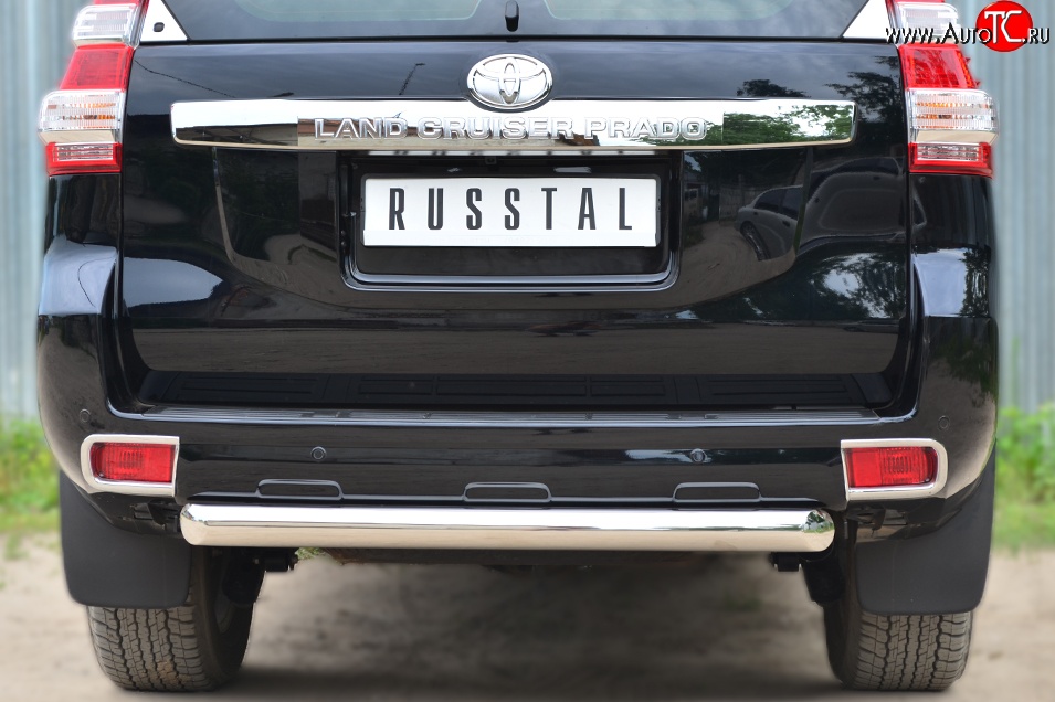 16 649 р. Защита заднего бампера (Ø76 мм, нержавейка) SLITKOFF  Toyota Land Cruiser Prado  J150 (2013-2017) 1-ый рестайлинг  с доставкой в г. Кемерово