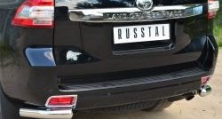 10 349 р. Защита заднего бампера (Ø76 мм уголки, нержавейка) SLITKOFF  Toyota Land Cruiser Prado  J150 (2013-2017) 1-ый рестайлинг  с доставкой в г. Кемерово. Увеличить фотографию 2