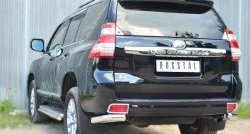 10 349 р. Защита заднего бампера (Ø76 мм уголки, нержавейка) SLITKOFF  Toyota Land Cruiser Prado  J150 (2013-2017) 1-ый рестайлинг  с доставкой в г. Кемерово. Увеличить фотографию 4