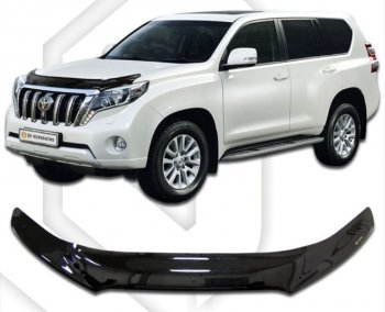 2 379 р. Дефлектор капота CA-Plastiс  Toyota Land Cruiser Prado  J150 (2013-2017) 1-ый рестайлинг (Classic черный, Без надписи)  с доставкой в г. Кемерово. Увеличить фотографию 1