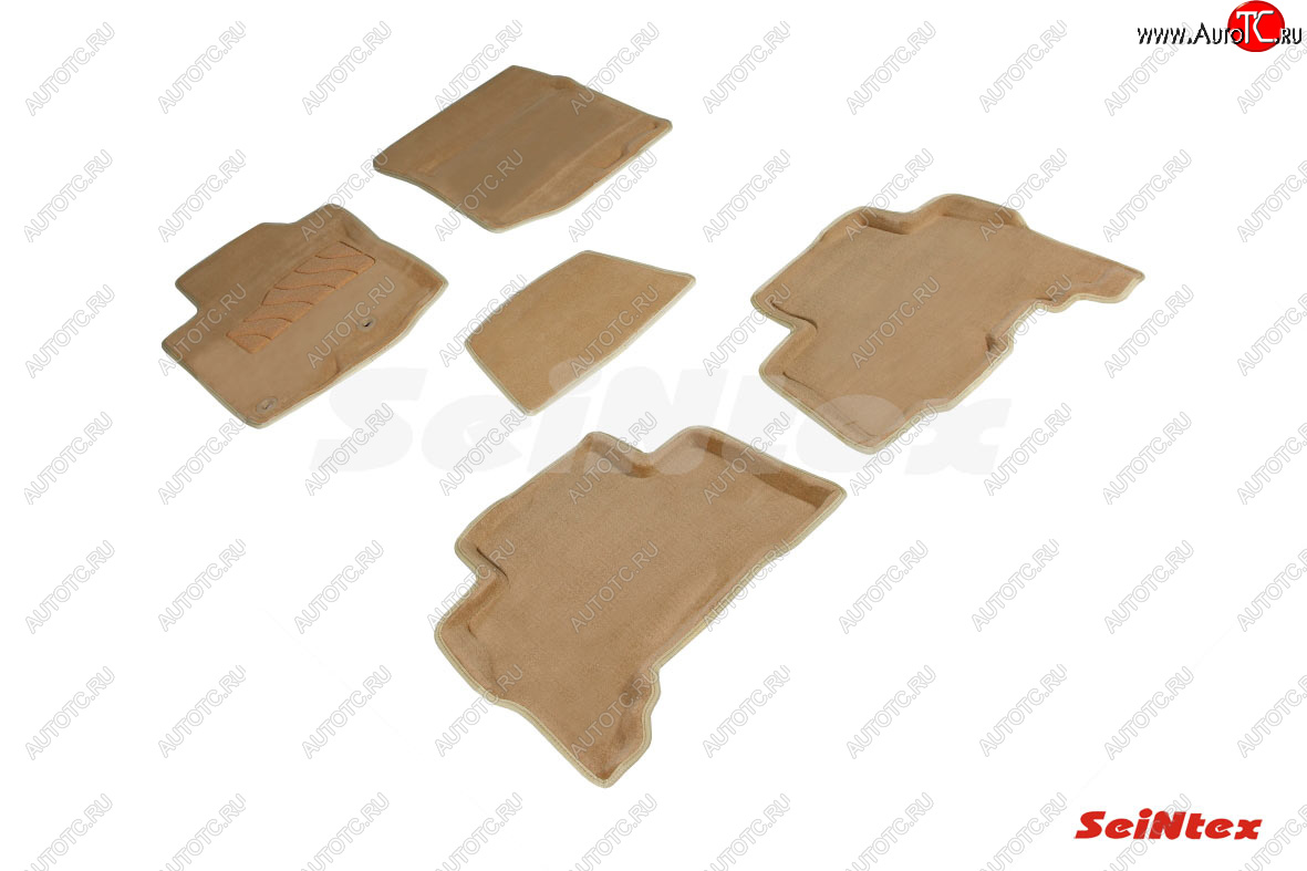 7 999 р. Текстильные 3D коврики в салон SEINTEX с подл  Toyota Land Cruiser Prado  J150 (2013-2020) 1-ый рестайлинг, 2-ой рестайлинг (бежевые)  с доставкой в г. Кемерово