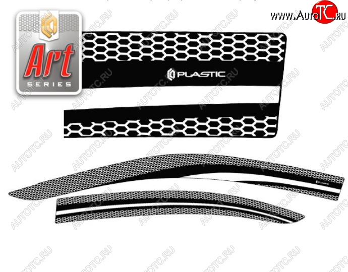 2 399 р. Дефлектора окон CA-Plastic  Toyota Allion  T240 (2001-2007) седан дорестайлинг, седан рестайлинг (Серия Art белая, Без хром.молдинга)  с доставкой в г. Кемерово
